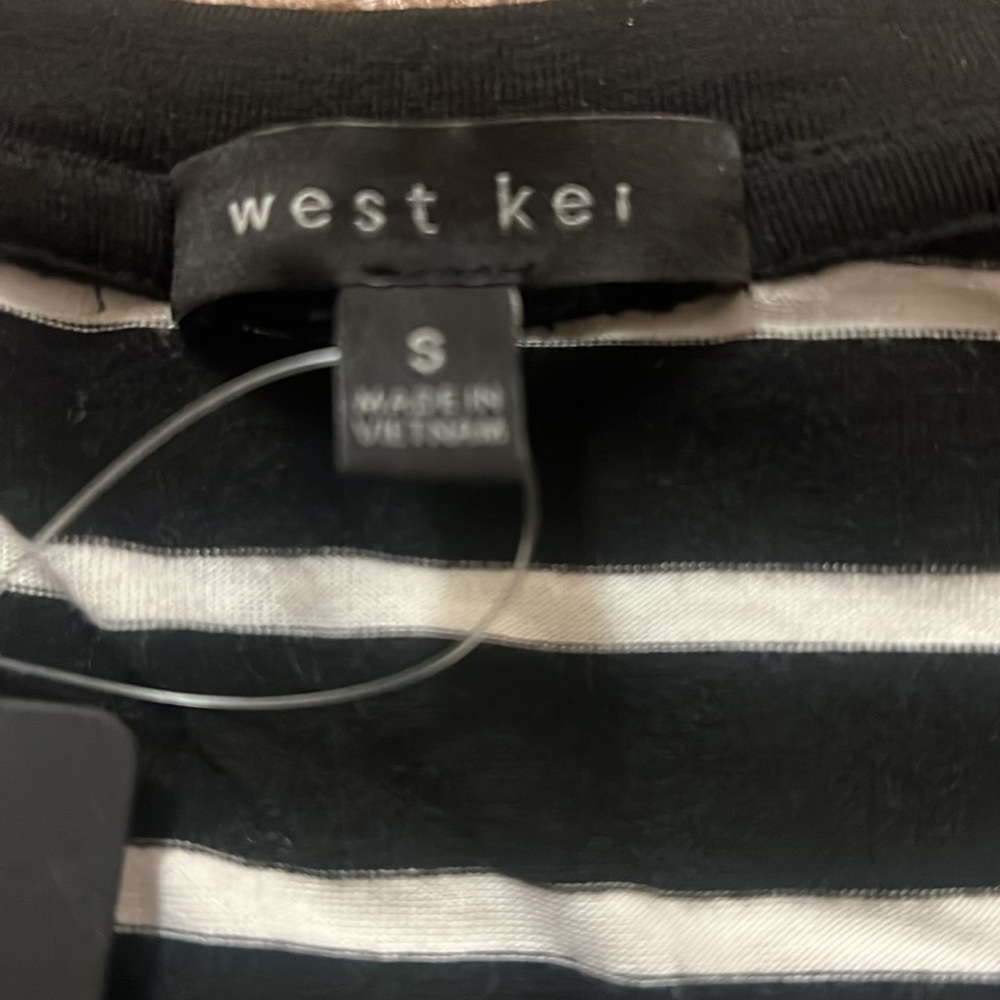 West Kei Women Blouse Striped Top Small - Picture 5 of 6
